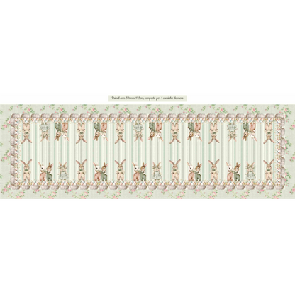 Painel Caminho de Mesa Primavera Vintage Verde