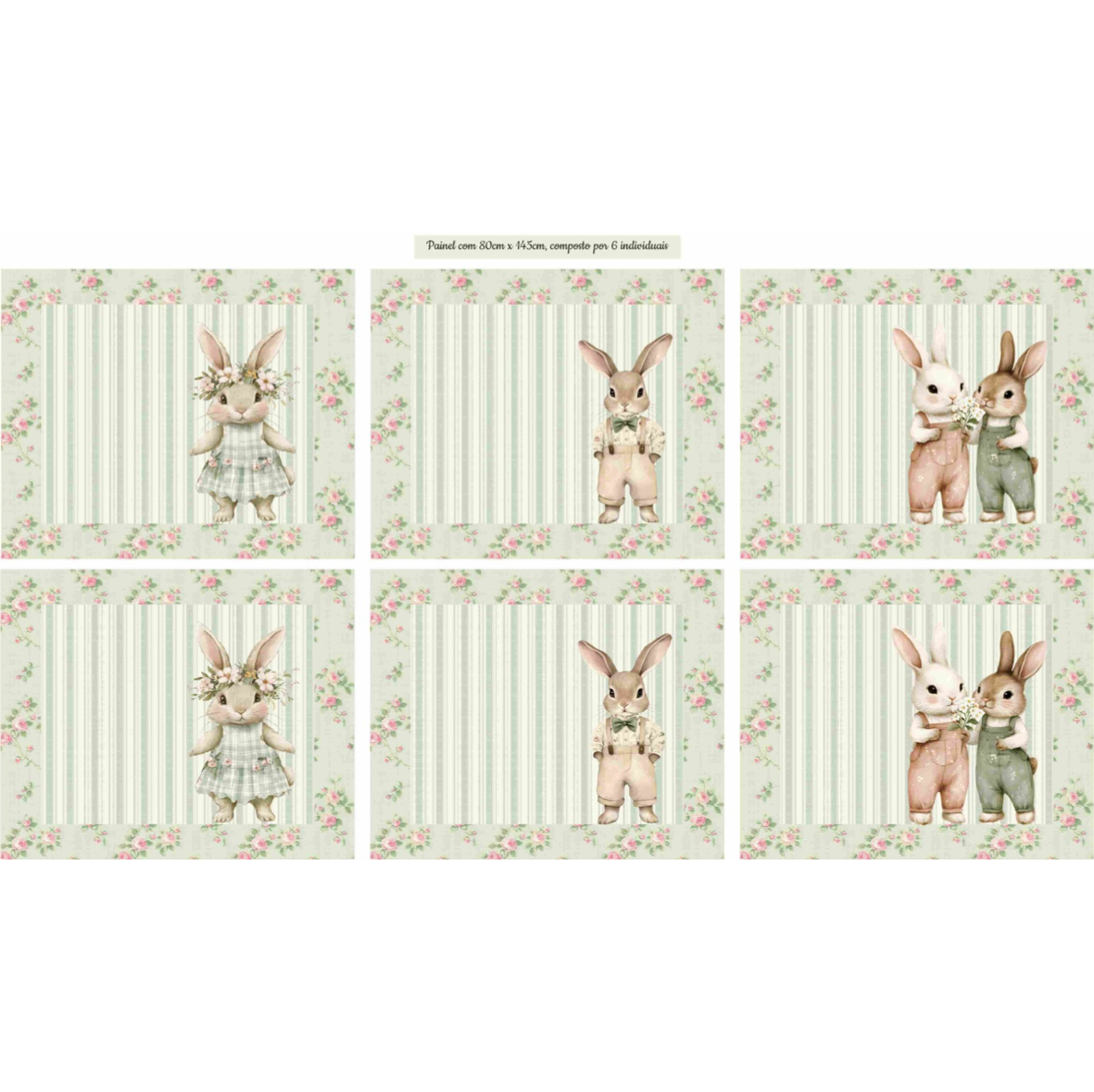 Painel Individuais Primavera Vintage Verde