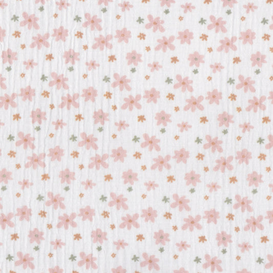 Musselina Flores Delicadas Rosa