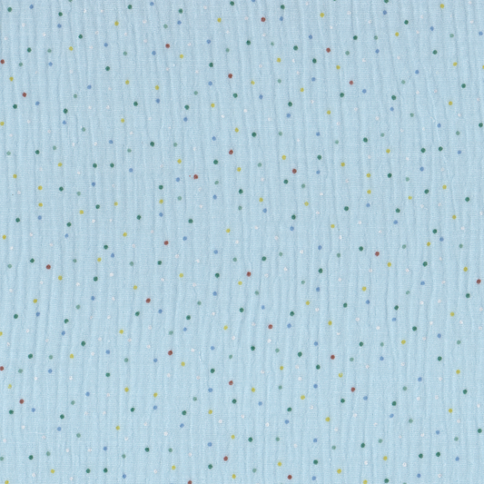 Musselina Azul Pintas Multicor