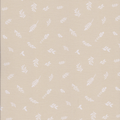 Fustão Bege com Folhas Brancas