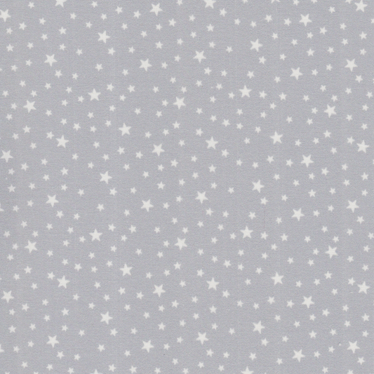 Poplin Estrelas Branco com Cinzento