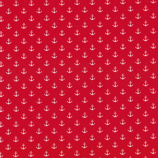 Poplin Ancoras Pequenas Vermelho
