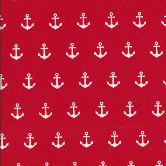 Poplin Ancoras Grandes Vermelho