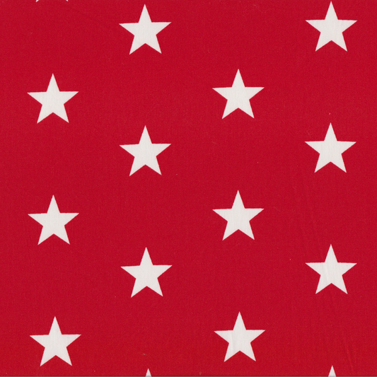Poplin Estrelas Grandes Vermelho