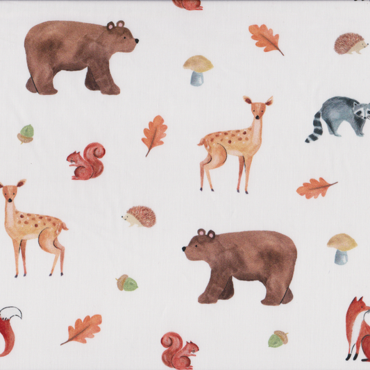 Poplin Digital Animais da Floresta