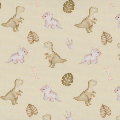 Poplin Dinossauros e Folhas