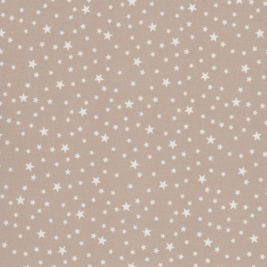 Poplin Estrelas Branco com Bege