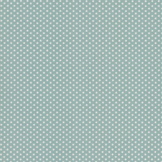 Poplin Pintinhas Branco com Verde Água