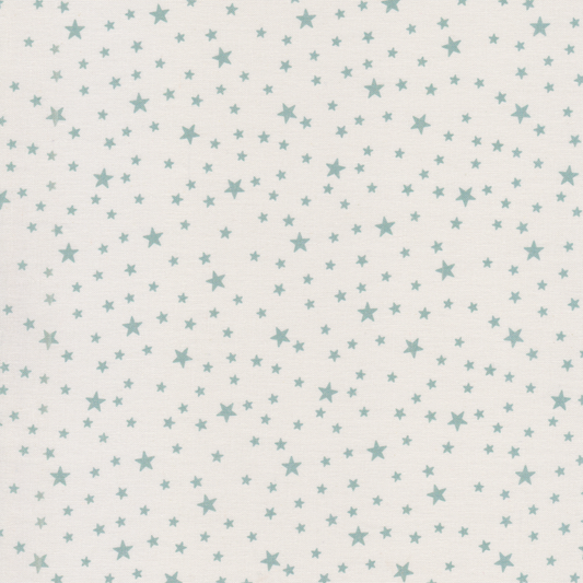 Poplin Estrelas Verde Água com Branco