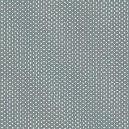 Poplin Pintinhas Branco com Verde Seco