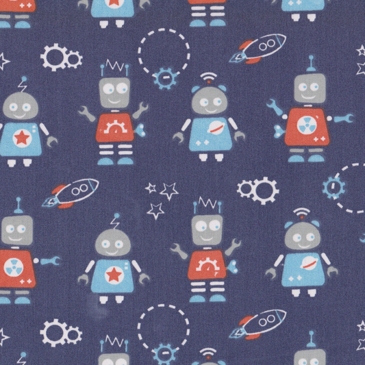 Retalho Poplin Robots - 50cm