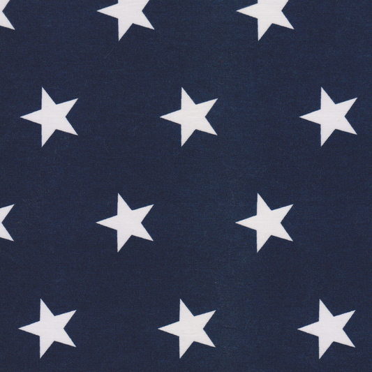 Poplin Estrelas Grandes Azul Marinho