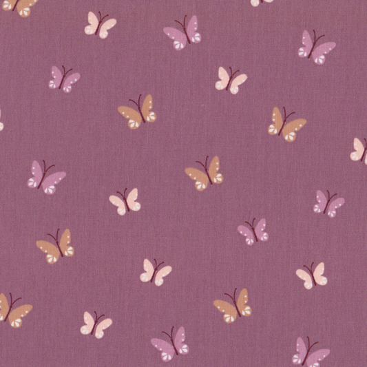 Poplin Borboletas Malva