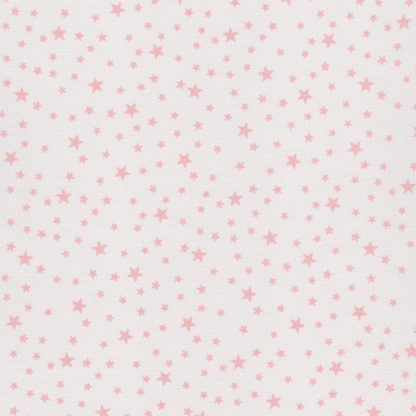 Poplin Estrelas Rosa com Branco