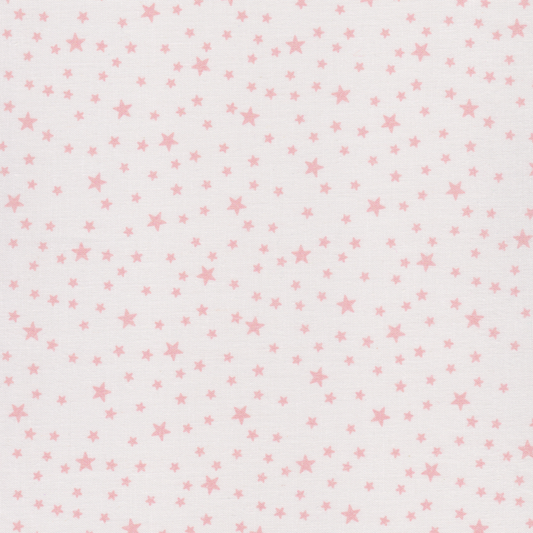 Poplin Estrelas Rosa com Branco