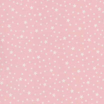 Poplin Estrelas Branco com Rosa