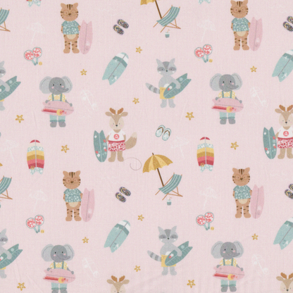 Poplin Animais Surfistas