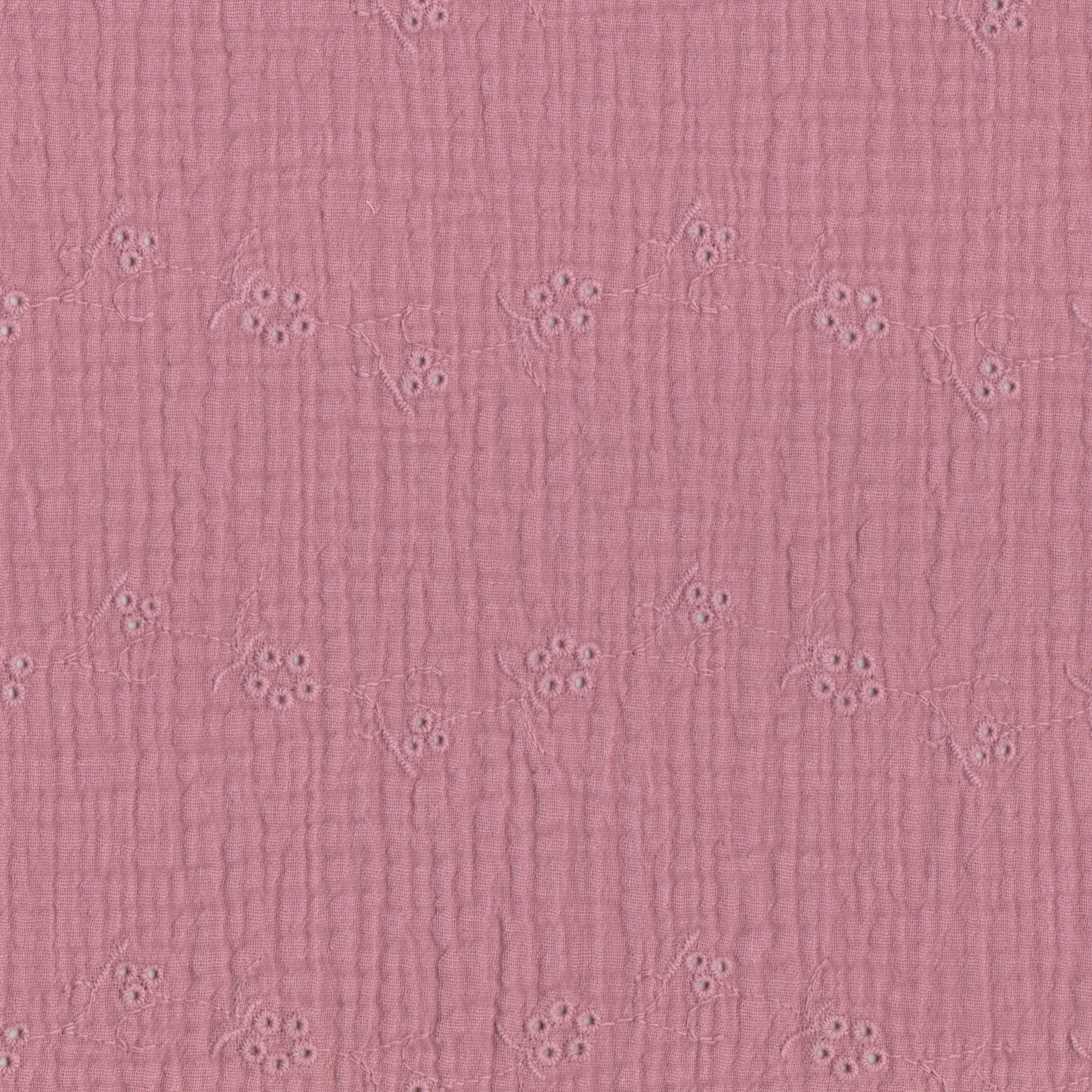 Musselina Bordado Inglês Rosa