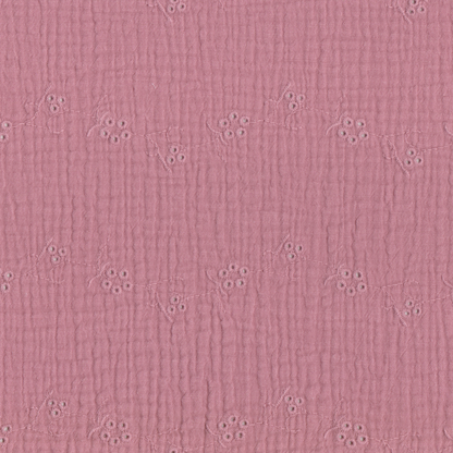 Musselina Bordado Inglês Rosa