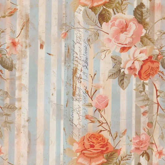 Poplin Rosas e Riscas