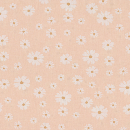 Poplin Salmão Margaridas