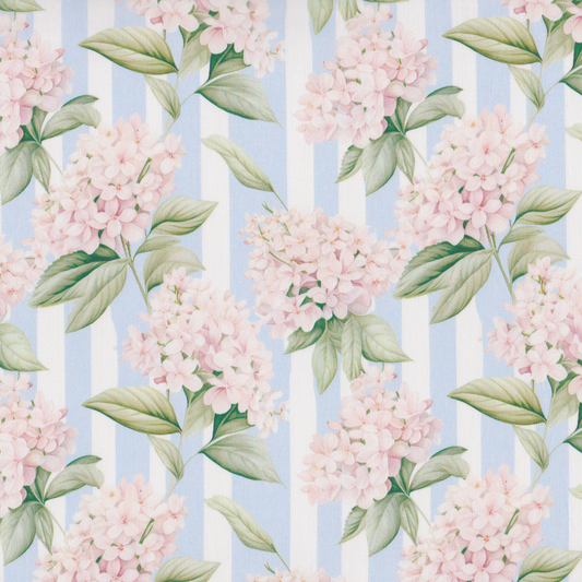 Poplin Hortências com Risca