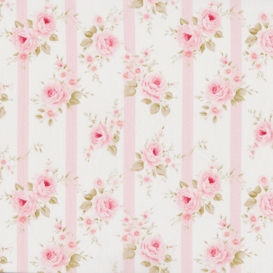 Poplin Rosas e Riscas