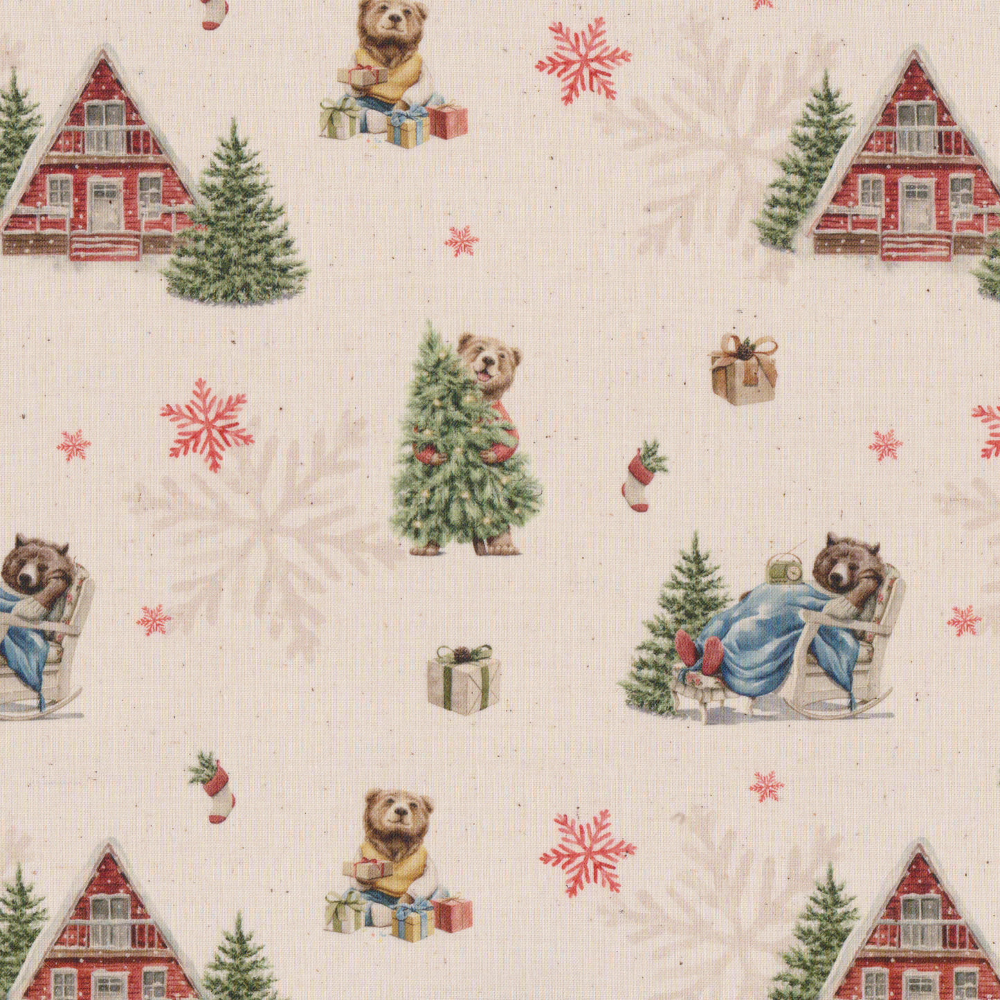 Poplin Ursos e Casas da Neve