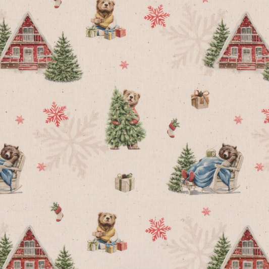 Poplin Ursos e Casas da Neve