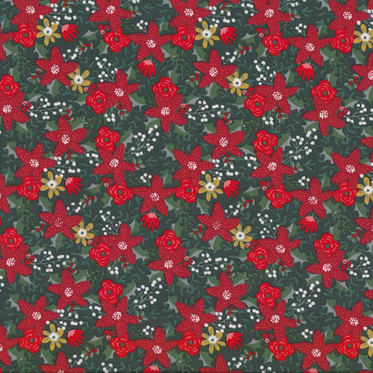 Poplin Estrelas de Natal Verde