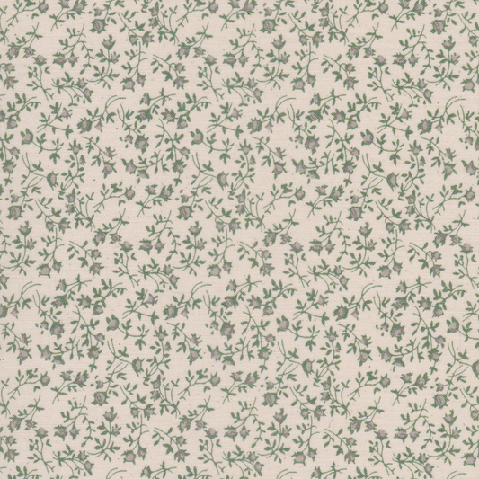 Poplin Cru Flores Verde