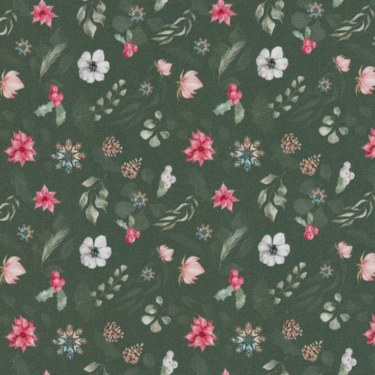 Poplin Floral Verde
