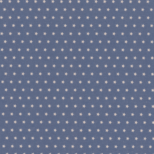 Poplin Azul com Estrelas Cru