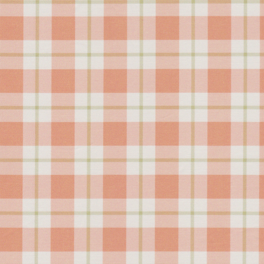 Poplin Xadrez Laranja e Verde