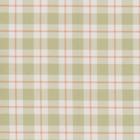 Poplin Xadrez Verde e Laranja
