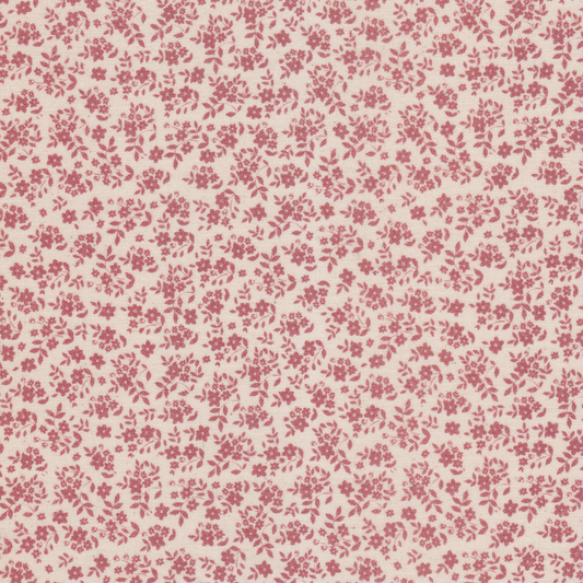 Poplin Cru Flores e Ramos Rosa