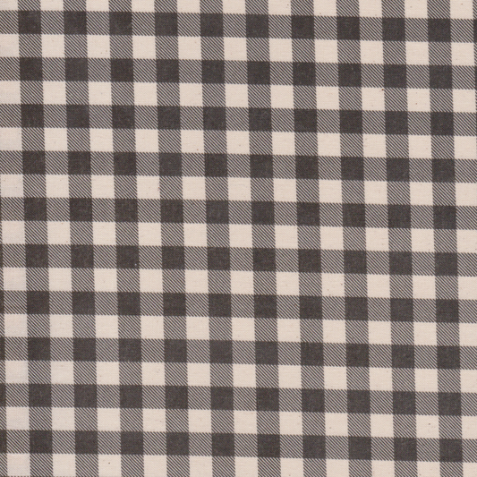Poplin Xadrez Preto e Cru