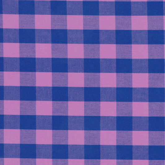 Poplin Vichy Rosa e Azul
