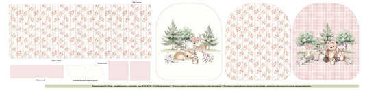 Painel Animais do Bosque Baby Girl - mochila rosa