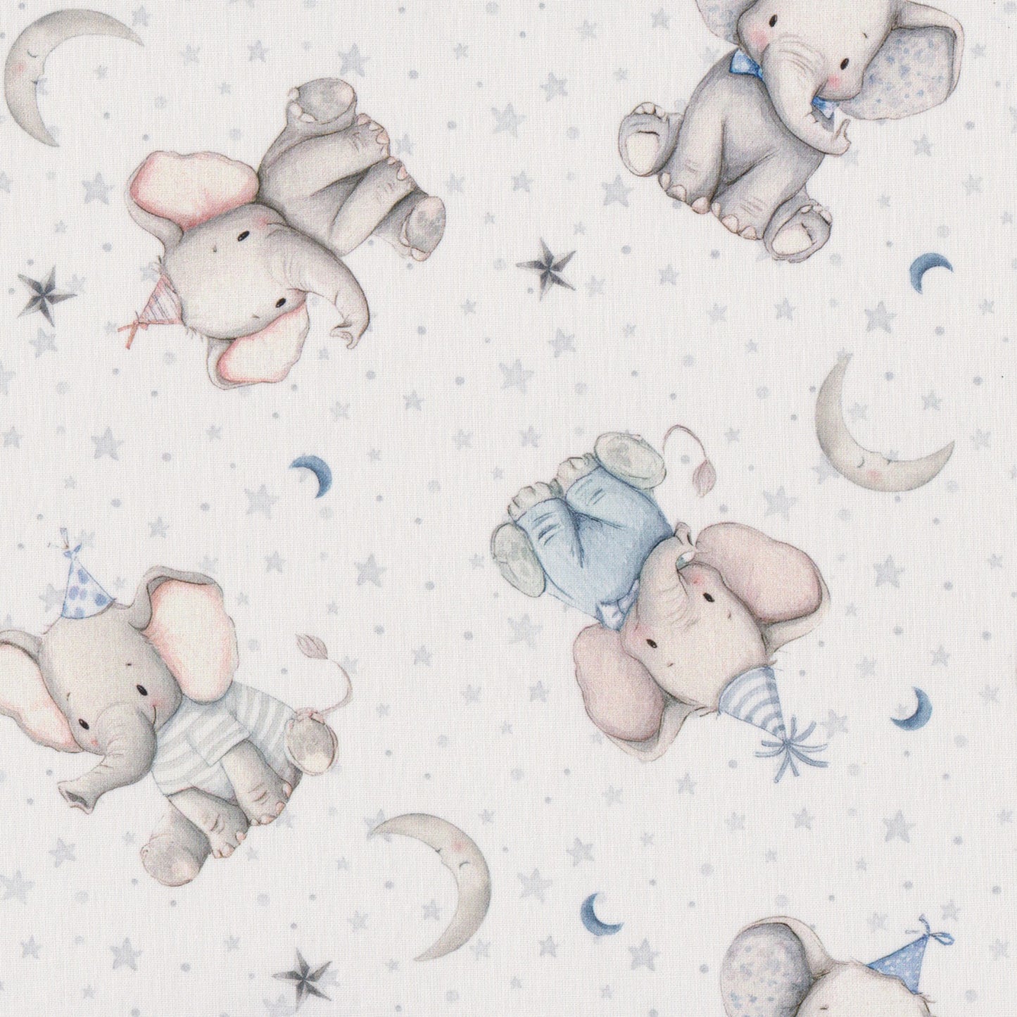 Poplin Elefantes e Luas