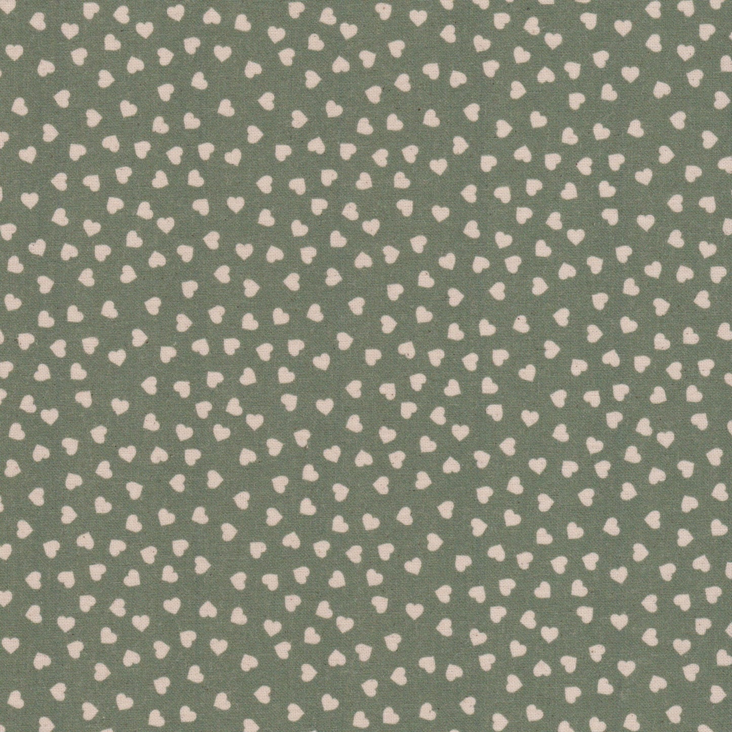 Poplin Verde com Corações Cru