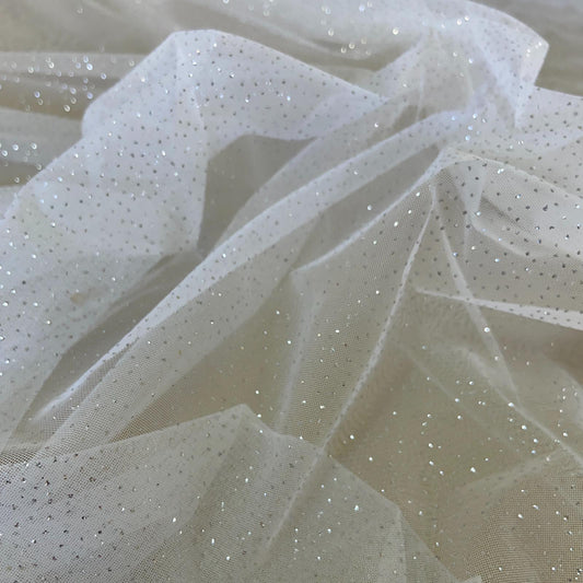 Tule com Glitter Branco