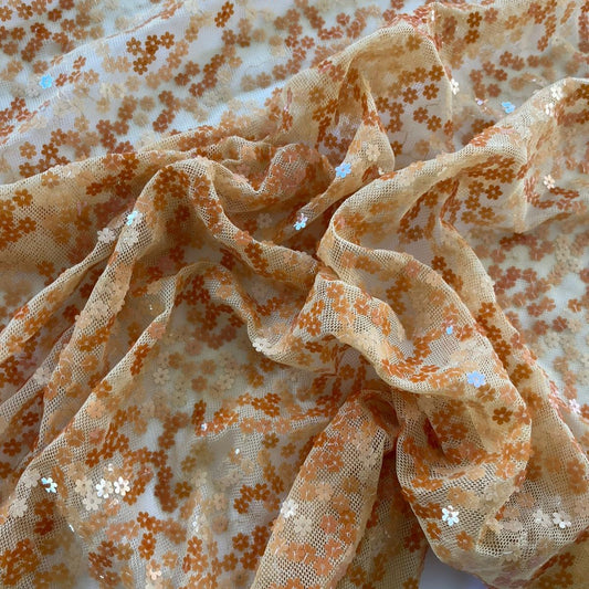Lantejoulas Laranja Flores