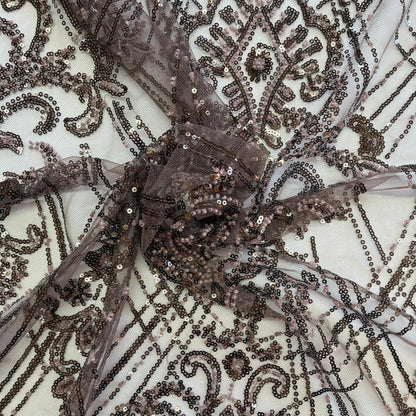 Renda Castanha Lantejoulas