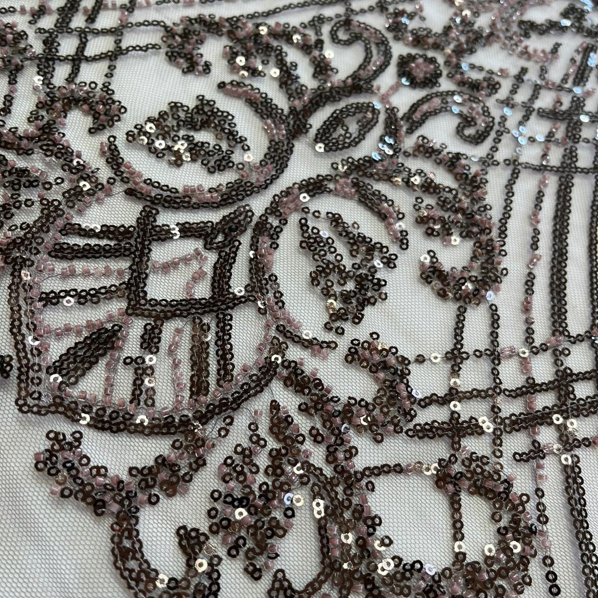 Renda Castanha Lantejoulas