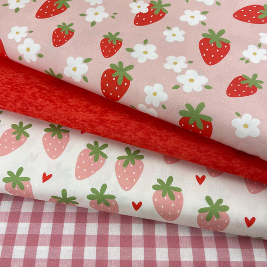 Poplin Morangos Rosa