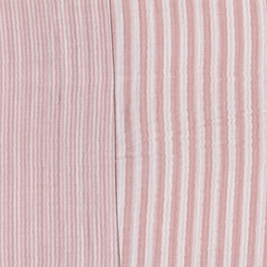 Musselina Dupla Face Riscas Rosa