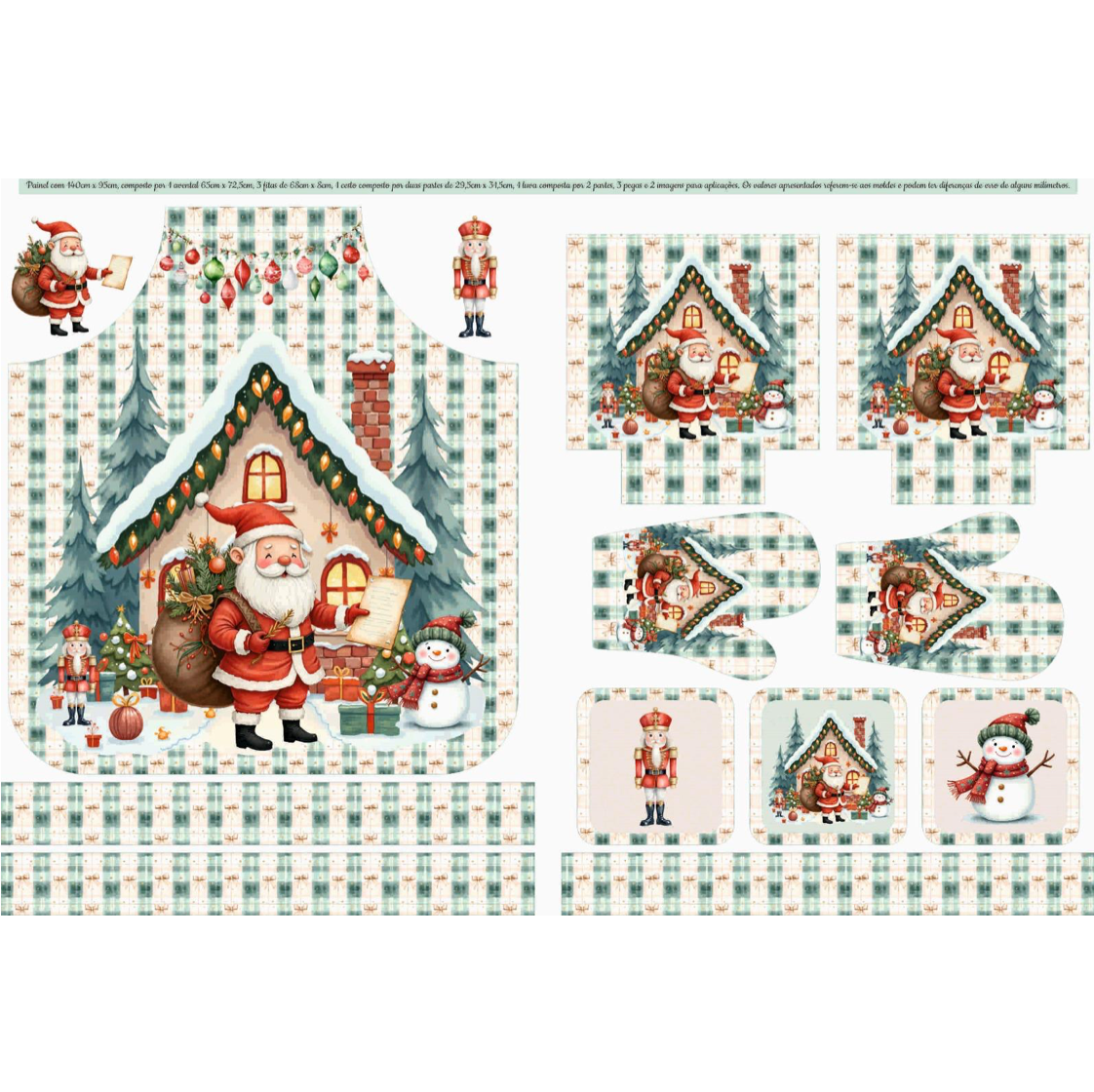 Painel Avental Pai Natal Colorido