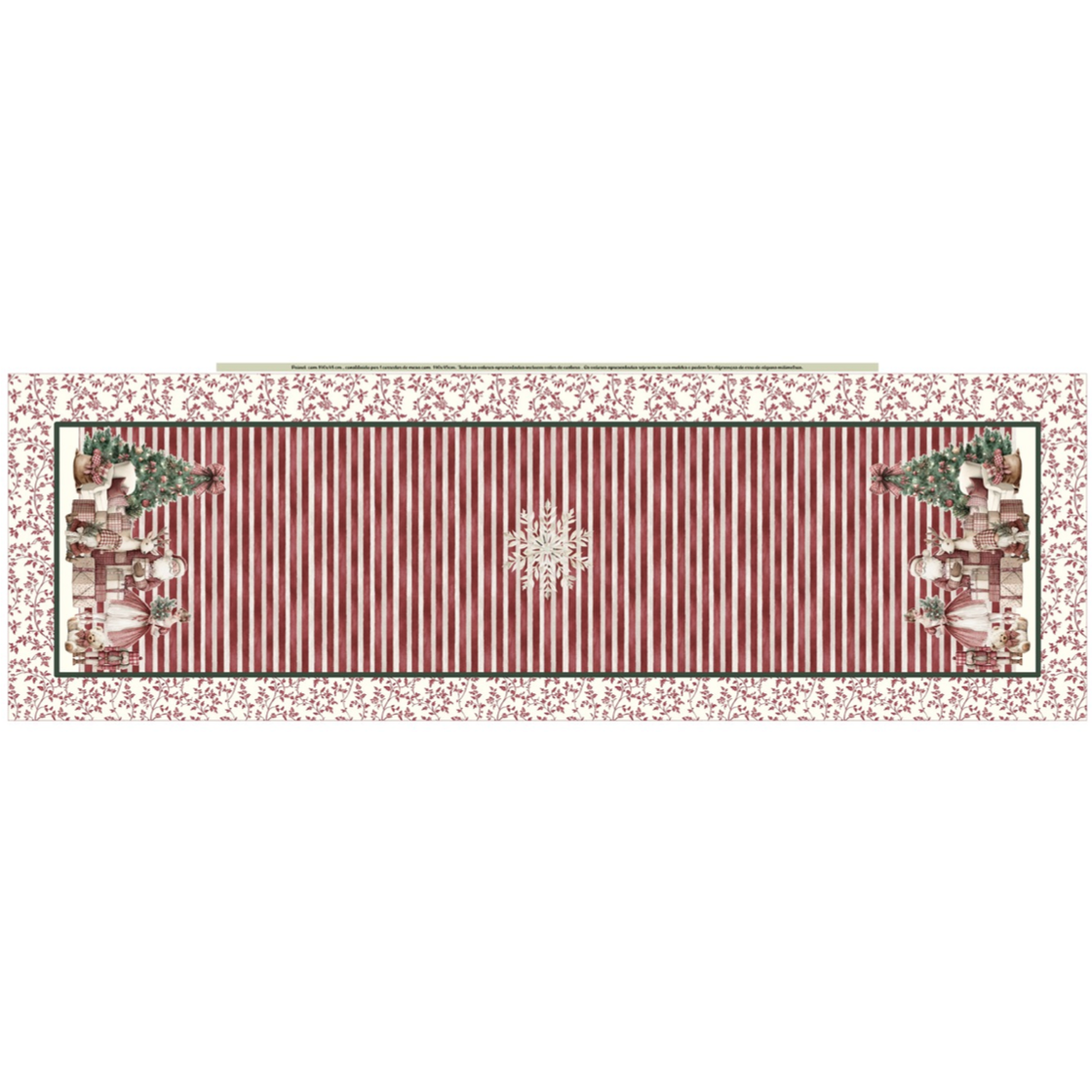 Painel Caminho de Mesa Vermelho Vintage